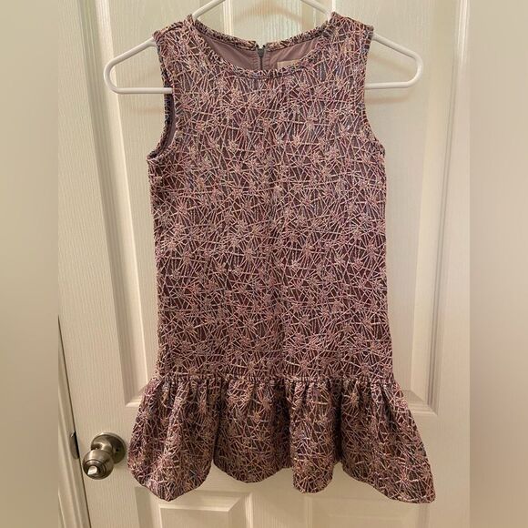 Peek Kids Girls Metallic Brocade Drop Waist Dress Size Medium 6-7 Years - Picture 1 of 8